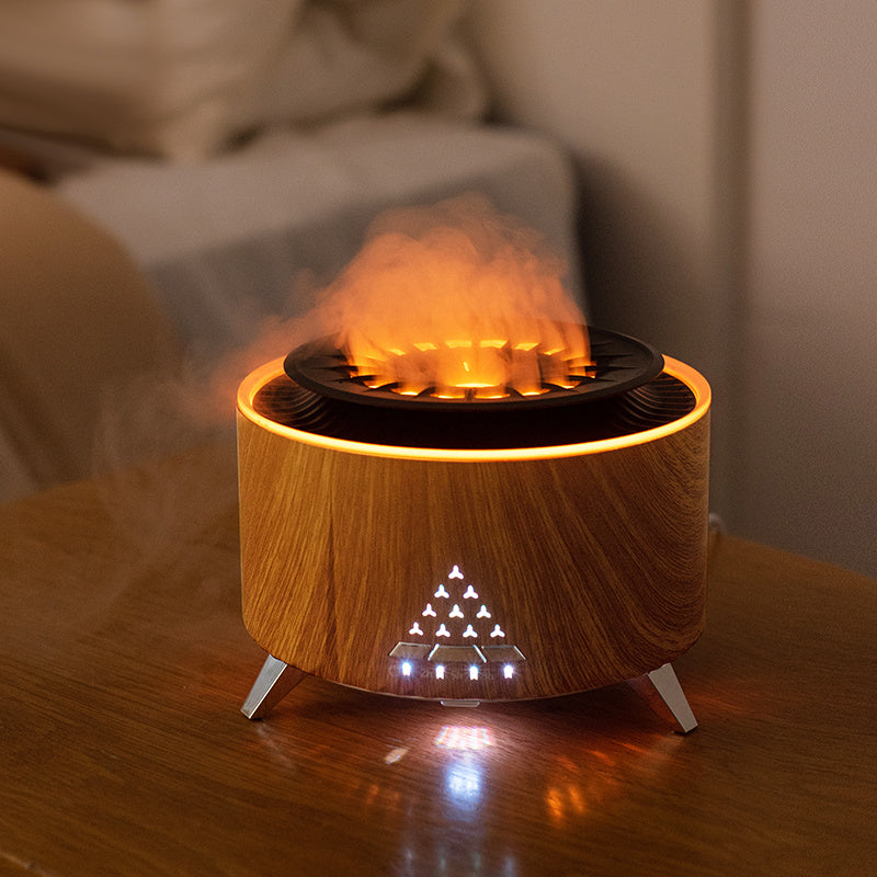 Wholesale New Arrival Remote Control Volcano Humidifier Diffuser Wholesale Fire Flame Diffuser With Lights