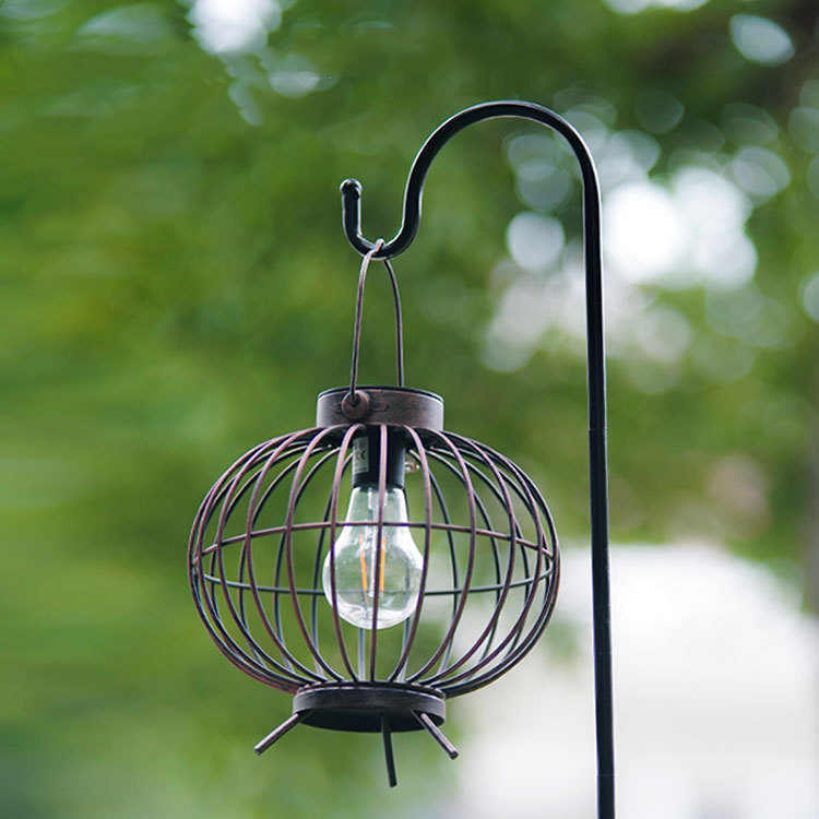 Solar Outdoor Patio Vintage Iron Lantern