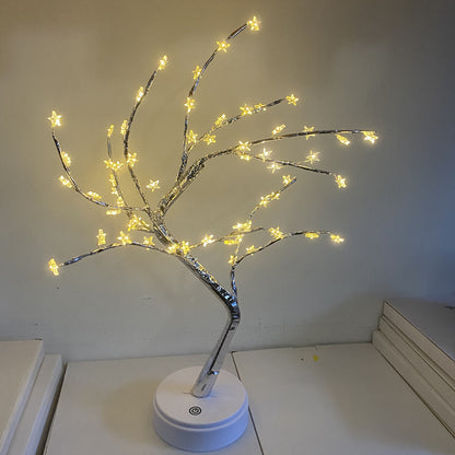 LED Night Light Mini Christmas Tree Copper Wire Garland Lamp For Kids Home Bedroom Decoration Decor Fairy Light Holiday Lighting