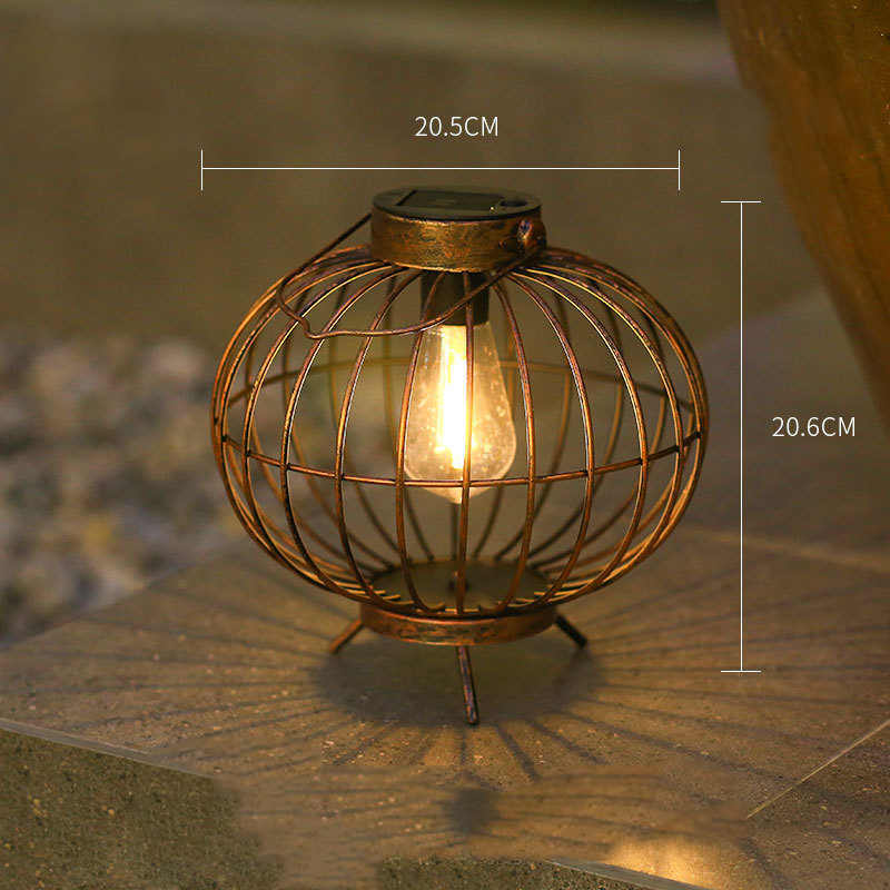 Solar Outdoor Patio Vintage Iron Lantern