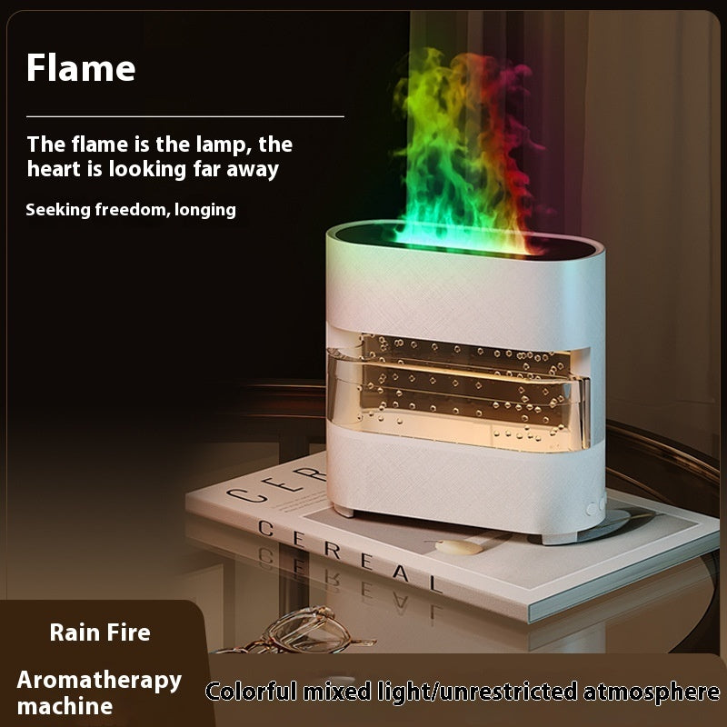 Rain And Fire Humidifier Home Office Desktop Small Night Lamp Essential Oil Aroma Diffuser